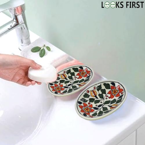 Image of soap Holder for Kitchen Sink | soap Holder for Bathroom | soap Stand for Bathroom | Soap case | Ceramic soap Dish Holder for Bathroom |