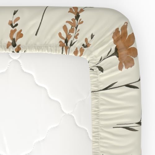 Image of HUESLAND by Ahmedabad Cotton 144 TC Cotton Elastic Fitted Bedsheet for Double Bed with 2 Pillow Covers | 60 x 78 inches
