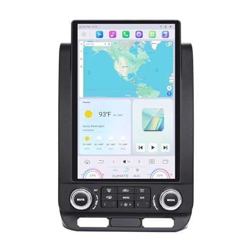 Cidava 13 Inch Car Radio for F150 2015-2020 and 2017-2022 F250/F350/F450, T-Style Car Stereo Head Unit Replacement with Wireless CarPlay/Android Auto, Fast Boot, Upgraded DSP & EQ, 4G LTE, 8+128GB