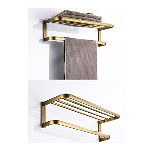 Porte-vêtements mural et support serviette double barre pour salle de bain - 3