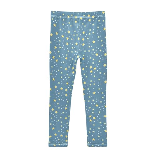 Star and Night Sky Pattern Girls Leggings,Workout Leggings for Girls Toddler Athletic Leggings Size for 3-10T2