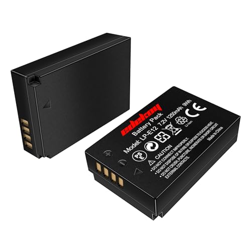 Batería LP-E12 para Canon, paquete de 2 unidades, 1250 mAh, compatible con cámaras Canon EOS M50 Mark II, M200, Powershot SX70 HS