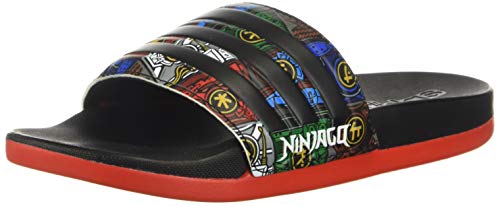 adidas Adilette Comfort Slide Sandal, Black/Black/Black, 4 US Unisex Big Kid