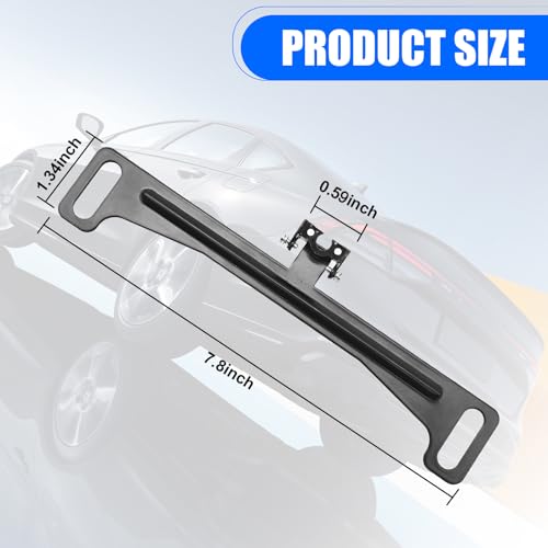 Image of Tesnaao Car Rear View Camera License Plate Bracket, Metal Anti-rust and Shock-proof, Universal Dash Cam Camera Mounting Bracket for Car (Black)