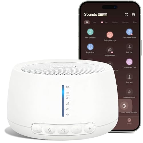 Chevining White Noise Machine,Real Fan Inside,Sound Machine for Sleeping,Sleep Aid for Adults Baby,18 Non-Looping Sounds,ZenNap App Included 500+ Hi-Fi Audios,8-Sounds Mixing,Office,Travel,Home