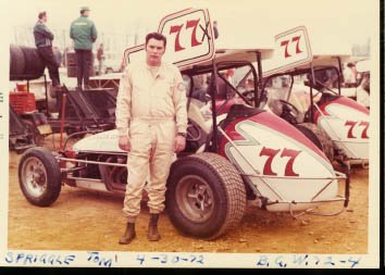 TOM SPRIGGLE #77 SPRINT CAR-AUTO RACING PHOTO-1972