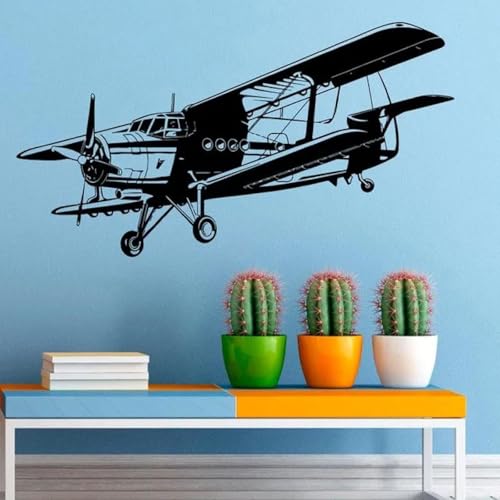 Pegatinas de pared de vinilo con diseño de aviones militares de estilo removible para decoración de pared artística del hogar de niños