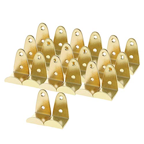 Image of MroMax Picture Photo Frame with Hook Metal Brace Bracket Hanger Gold Tone 30 x 26 x 37mm /1.18 x 1.02 x 1.46-inch (L x W x H) Small 20pcs
