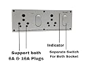 VERYSPARE Double Switch Socket Combined Extension Box for Cooler, Washing Machine, & Use Multiple Home Large Appliances, 6A/15A Socket 5A Plug | 100% Copper Wire| max Load Upto 2000watt (6 Meter Wire) gallery image
