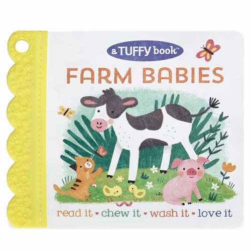 Image of Tuffy Farm Babies Book - Washable, Chewable, Unrippable Pages With Hole For Stroller Or Toy Ring, Teether Tough, Ages 0-3 (A Tuffy Book)