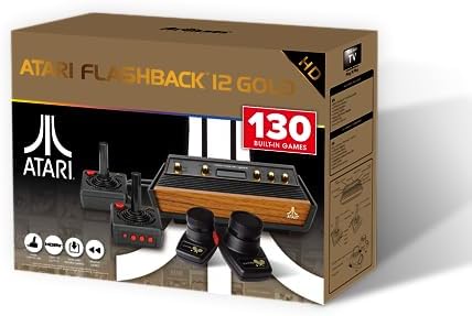Atari Flashback 12 Gold, Retro Game Console, Built-in 130 Classic Games, Two Joystick and Paddle Controllers, HDMI, PLUG & PLAY on HD TV
