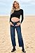 BLENCOT Womens Maternity Elastic Waisted Wide Leg Jeans Baggy Barrel Denim Trouser Pregnancy Pants Cloth P905 Blue M