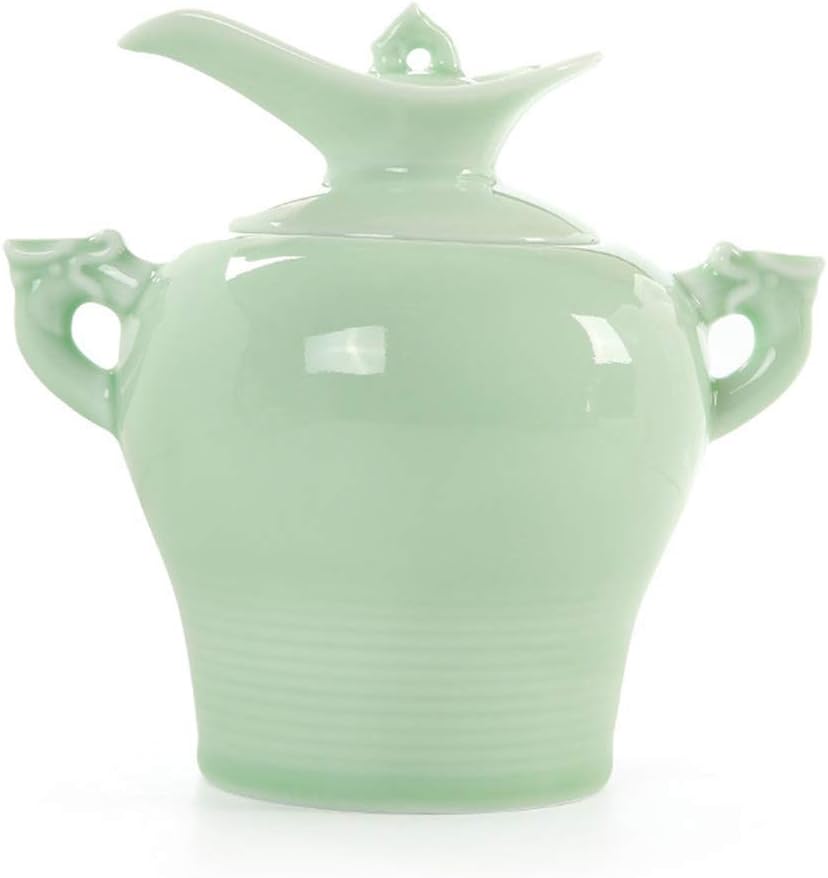 Tea Pots Japanese Sake Set 8 Pieces Sake Set with Warmer Traditional Celadon Cups Crafts for Warm/Cold Sake Service Best Gift for Family and Friends