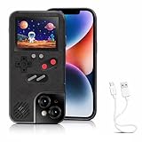 Chu9 Retro 3D Shockproof Gameboy Cover Case with 36 Classic Games, Handheld Color Screen Video Game Console Case for iPhone 6P/6SP/7P/8P (Black, iPhone 6P/6SP/7P/8P)