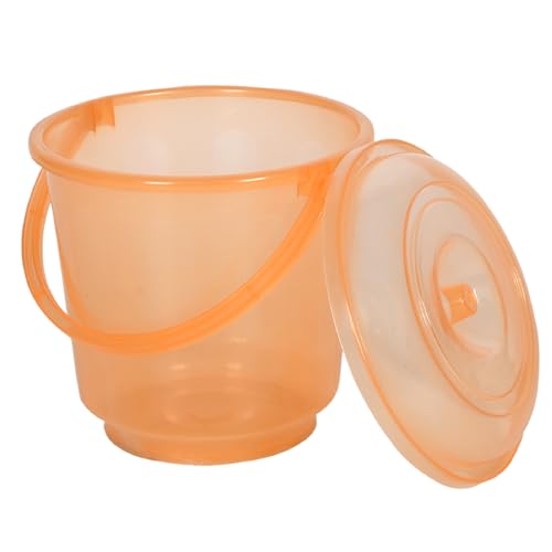 Image of Urbane Home Pack of 6 Bucket | Bathroom Bucket | Utility Bucket for Daily Use | Water Storage Bucket | Bathing Bucket with Handle & Lid | 13 LTR | SUPER-013 | Transparent Orange