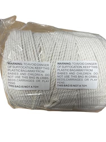 MB Cordas 3mm Natural Cotton Cord 1345 feet Macrame Rope 448 Yard DIY String Craft, Plant Hanger, Wall Hanger Rope