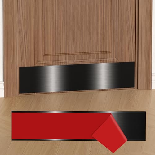 2 PCS 6 x 34 Self Adhesive Door Kick Plate for Bottom of Door Stainless Steel Front Door Kick Plates Kickplates for 36 Door Interior and Exterior