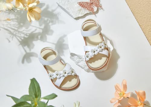 Image of PHIRAMIN Toddler Flower Girl Sandals - Girl Dress Shoes Toddler Little Kid Wedding Party