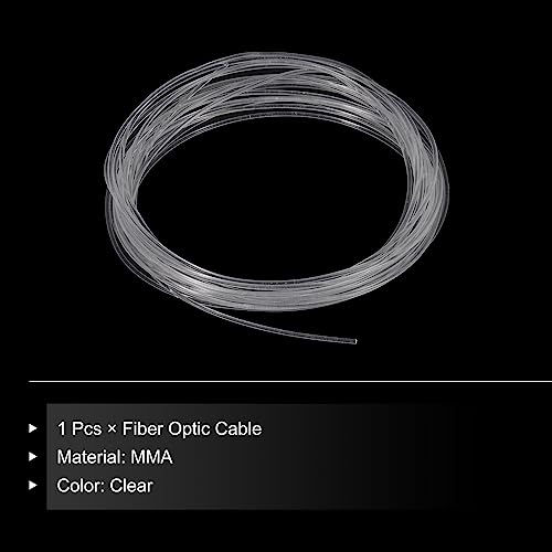 Image of MECCANIXITY PMMA Fiber Optic Light Side Glow Cable, 2mmx9m LED Transparent for Hotels, KTV, DIY Art, Home Decoration