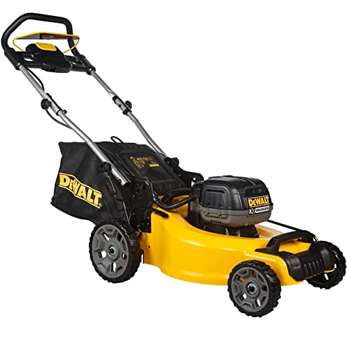 DEWALT Akku-Rasenmäher (18V, 48 cm Schnittbreite, für große Grundstücke (bis 800m²), mit Mulchfunktion, 5-fache Schnitthöhenverstellung, 55l Fangkorb, Lieferung ohne Akku und Ladegerät) DCMW546N