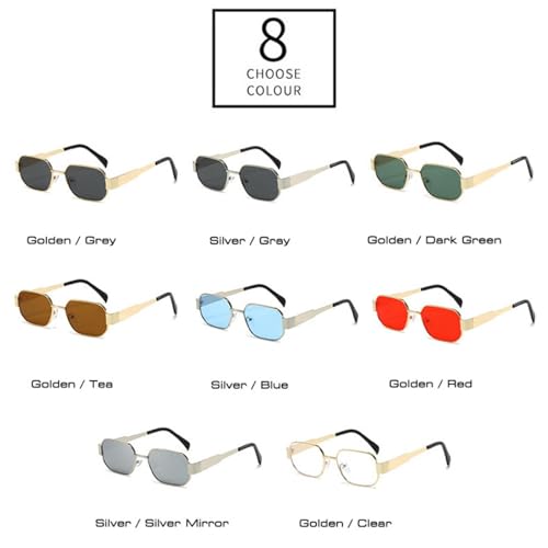 Lunettes de soleil rétro en métal doré de qualité supérieure