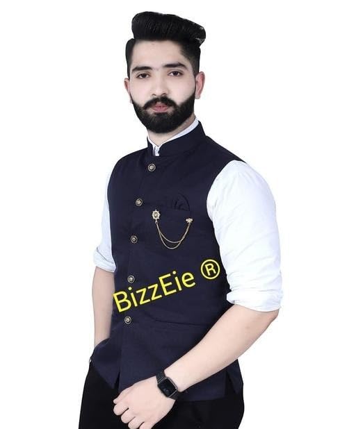 Men’s Classic Solid Sleeveless Nehru Jacket for Traditional Festive Look-picture-55