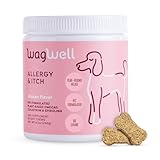 WagWell Allergy & Itch Chews for Dogs | Vet Formulated for Allergy Relief, Itchy Skin, Gut & Immune Support | for Dogs of All Ages & Sizes, All Natural, Made in USA | Chicken Flavor, 60 Chews