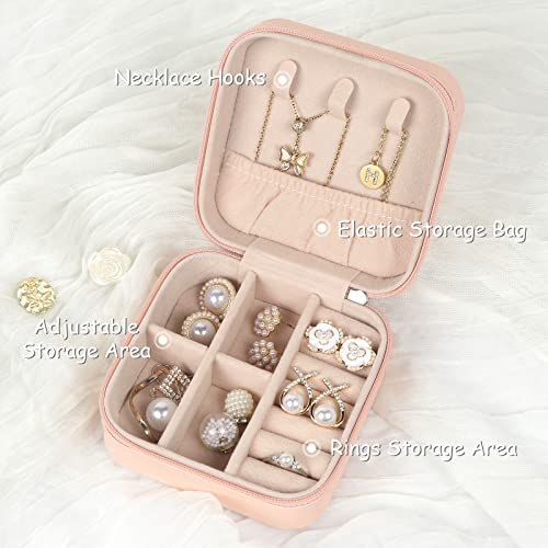Mfxip SMALL JEWELRY CASE Travel Jewelry Case Small Jewelry Box Jewelry Organizer Storage Case Portable Pu Leather Mini Jewelry Travel Case thumb #1