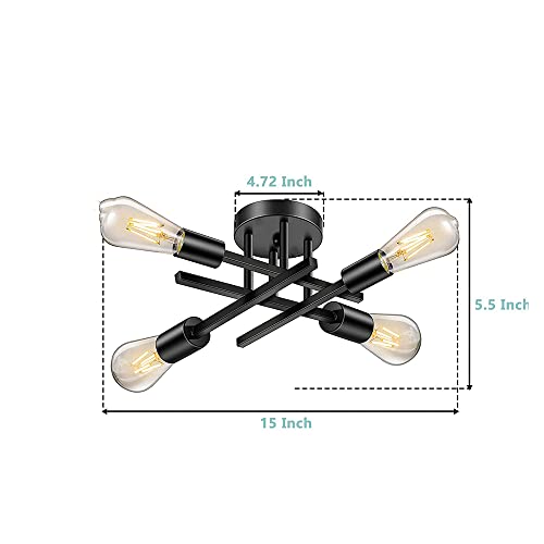 Plafonnier Rustique Spoutnik 4 Lumières : La Solution aux Pièces Sombres