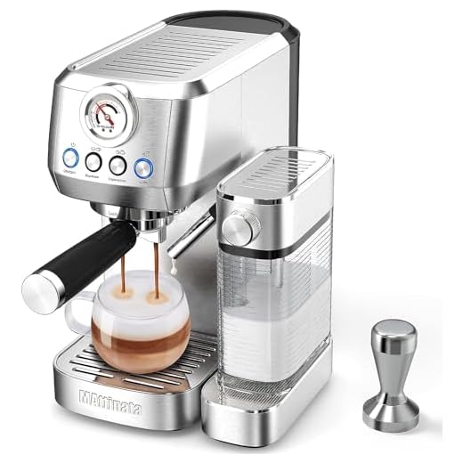 MAttinata Cappuccino, Latte and Espresso Machine, 20 Bar Stainless Steel Cappuccino Espresso Maker with Automatic Milk Frothing System, Gifts for Mom, Dad, Coffee Lovers