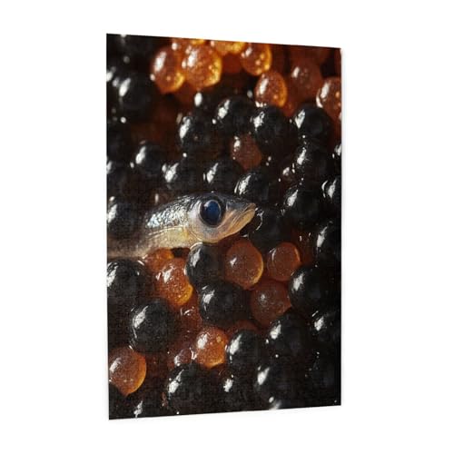 RMYRHQ Hyper Realistic Underwater Fry&Roe Wooden Puzzles for Adults 1000