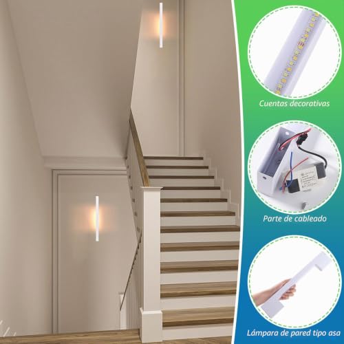 Aplique Pared Led Interior 8W regulable en blanco moderno de 40cm 4