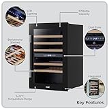Dellonda Baridi 60cm Built-In 57 Bottle Dual Zone Wine Cooler with Beech Wood Shelves - Black - DH118 - Image 11