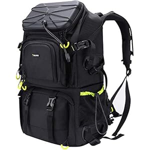 Endurax Camerarugzak, groot met laptopvak 15,6 inch voor 2 DSLR 4 lenzen met regenhoes en statiefhouder, goed voor wandelingen, outdoor