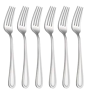 Table Forks Dinner Forks Stainless Steel 18/0 of Forks 6 Pcs for Home, Kitchen Restaurant, Dishwasher Safe, 7.99 Inches, Silver