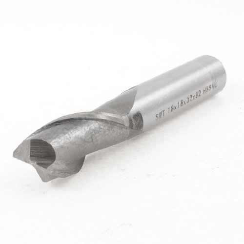 Aexit HSS-AI Milling End Mills Cutter Straight End Mill 18mm x 16mm x 32mm x 92mm Tapered End Mills 2 Flute