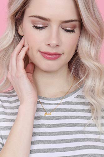 RIAH FASHION Message Letter Charm Delicate Necklace - Inspirational Quote Religious Christian Plate Pendant Chain Jewelry Faith, Blessed Valentines, Mother's Day Gift (Faith - Gold)3