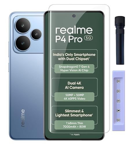 Image of MACLEN Ultra Premium HD Adavnced Glue UV Curved Tempered Glass for Realme P4 Pro 5G| With HD clearity full curved edge protection and Installation Kit