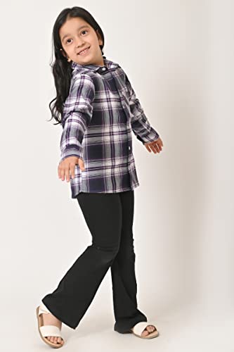 Image of Kids Cotton Shirt - Regular Fit Shirt for Girls & Boys, Unisex Full Sleeves Shirts, Collared Neck,Button Down Shirt, Checks Shirts for Casual Wear