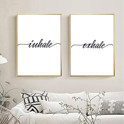 Peinture Décoration Chambre Inhale Exhale | Toile Graphique Haute Définition 50x70cm