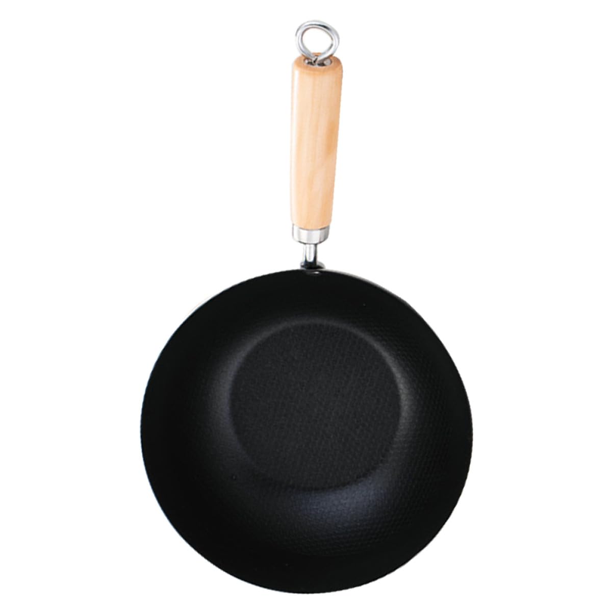 SOLUSTRE Padella Wok Antiaderente in Acciaio Inossidabile con Manico Ergonomico e Impugnatura Confortevole, Mini Pentola da Campeggio Nero per Cucina Quotidiana