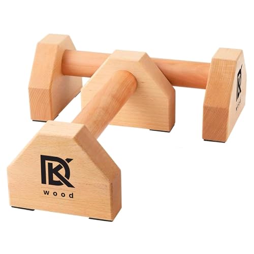 DK WOOD Push Up Stand Wooden with Non-Slip Base for Exercise Home Gym Workout Equipment Men and Women | Wooden Parallettes Handle EASY TO USE