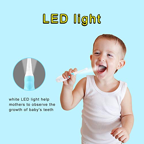 Miniatura 2 de ReDISEN Seago Sonic, cepillo de dientes eléctrico para niños, con luz LED, temporizador inteligente para niños de 6 meses a 4 años, resistente al