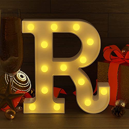 Image of Marquee R Alphabet Shaped LED Light Lamp for Decoration Decore Walls Hanging Birthday Party Wedding (R)