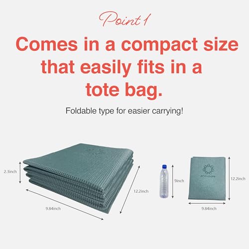 Image of Primasole Folding Yoga Travel Pilates Mat Foldable Easy to Carry to Class Beach Park Tear resistant Travel Picnics 4mm Thick 9 Colors
