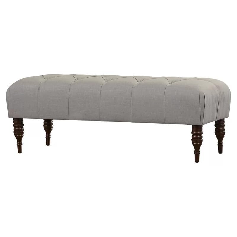 Homevibes Storage Zeno Ottoman with Hidden Compartment, Rectangular 2 Seater Ottoman, Living Room Furniture, Storage Ottomans for Office, Bedroom, Living Room (Ivory) (Grey)