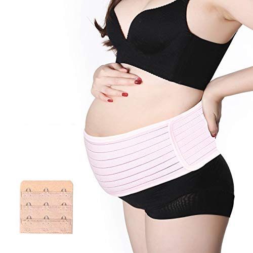 Maternity Belly Band for Pregnancy, Belly Support Belt, That Provides Hip, Pelvic, Lumbar and Lower Back Pain Relief, Maternity Belt Set Inlcudes Pant Extender & Bra Extender(Pink)