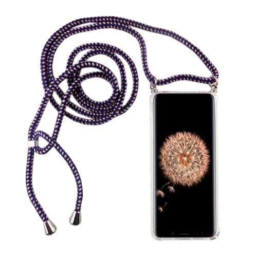 Coque silicone Samsung S9 Plus cordon violet protection antichoc lanière ajustable