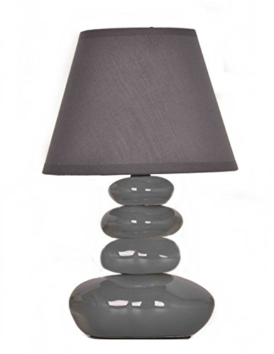 Lampe de table Galets Grise - Chevet Abat jour gris