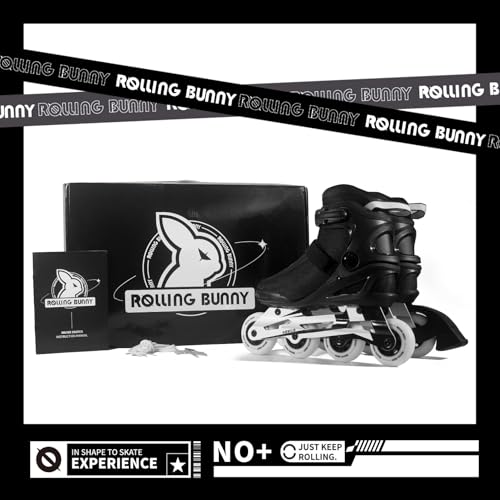Image of Inline Skates PRO for Adult Women - ABEC-9 Bearing with Breathable Lining for Male Female, Optional Brake, Size W 6-9, Black